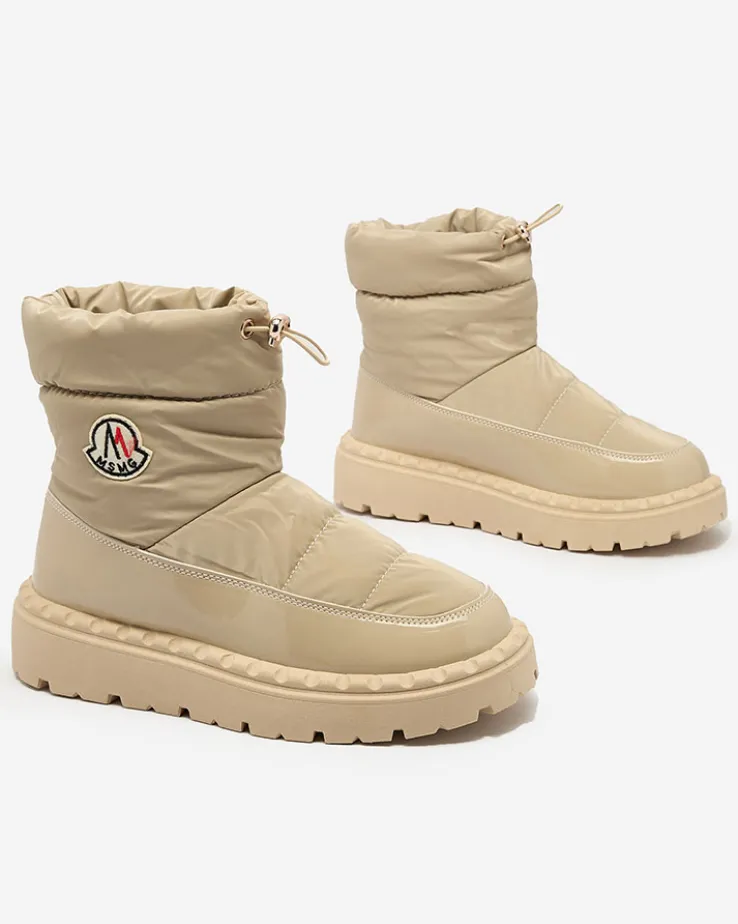 Royalfashion Wsuwane śniegowce damskie w jasnobrązowym kolorze Ireda