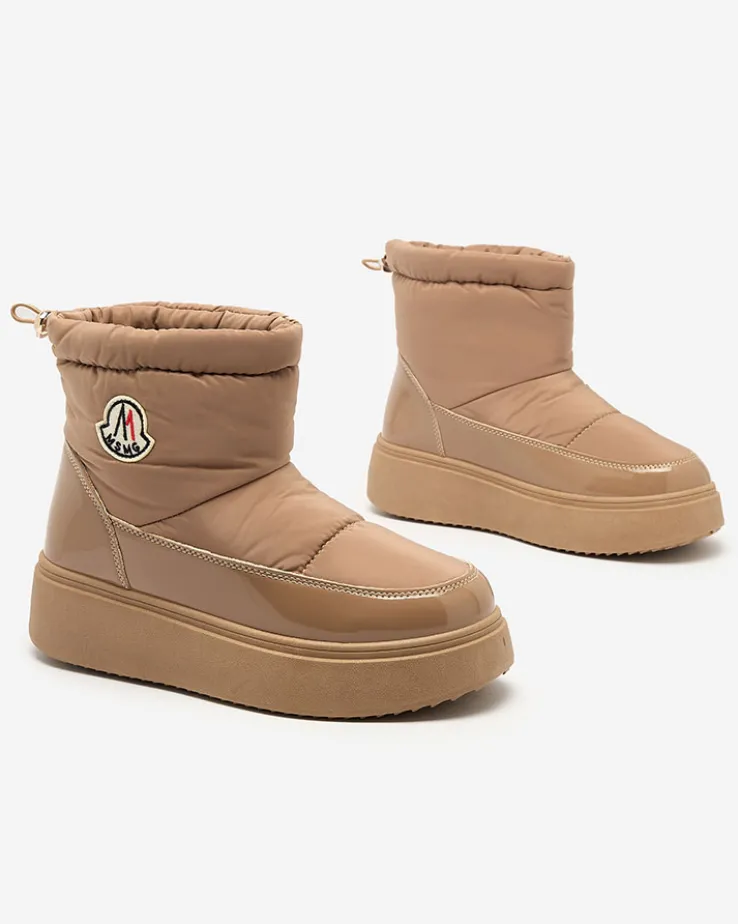 Royalfashion Wsuwane śniegowce damskie w brązowym kolorze Ademra