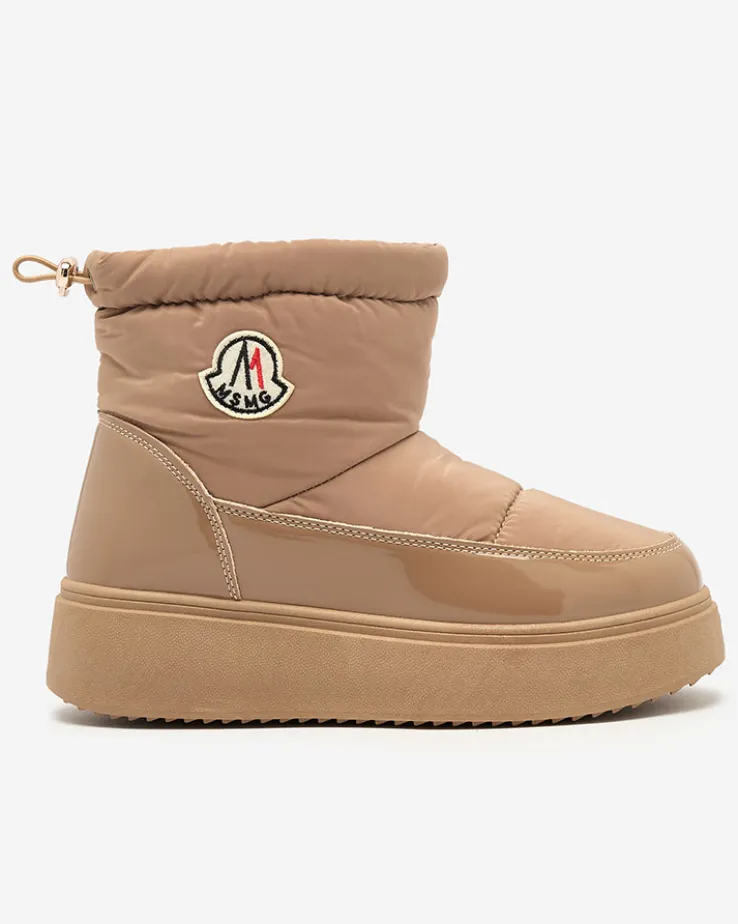 Royalfashion Wsuwane śniegowce damskie w brązowym kolorze Ademra