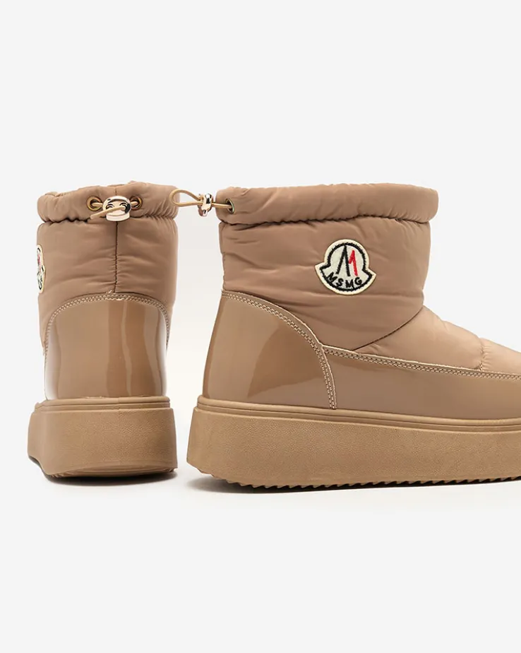 Royalfashion Wsuwane śniegowce damskie w brązowym kolorze Ademra