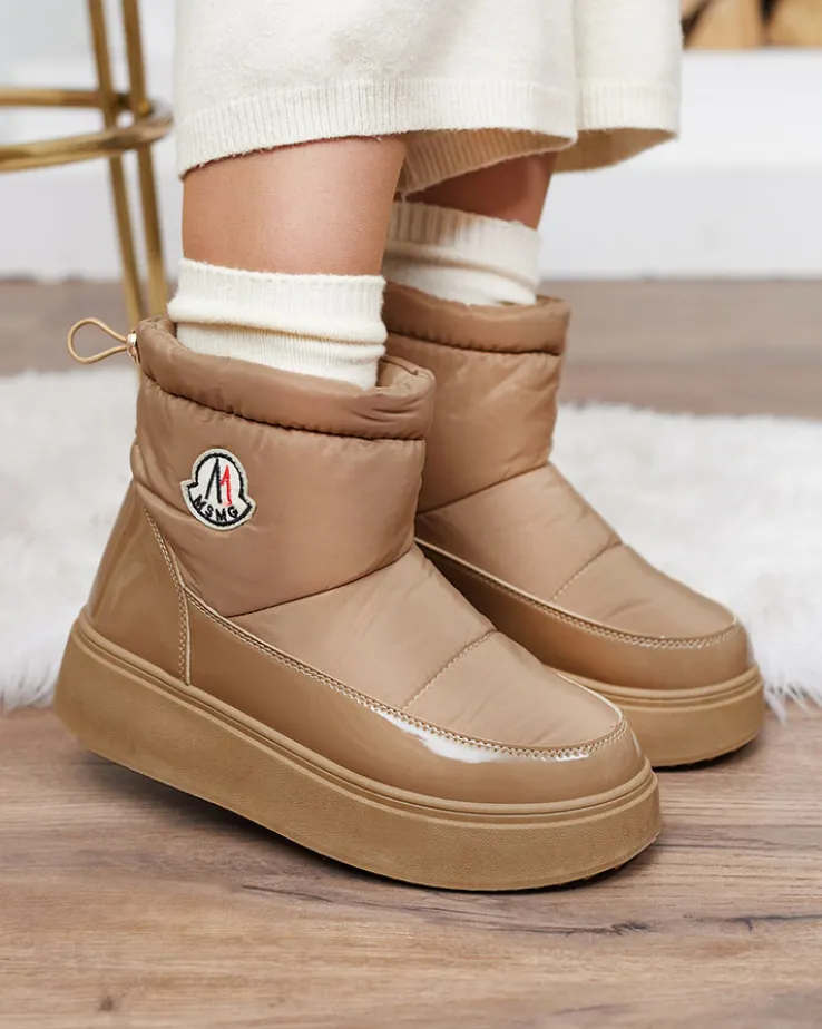 Royalfashion Wsuwane śniegowce damskie w brązowym kolorze Ademra