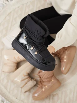 Royalfashion Wsuwane śniegowce damskie w czarnym kolorze Dabenda