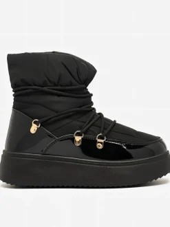 Royalfashion Wsuwane śniegowce damskie w czarnym kolorze Dabenda