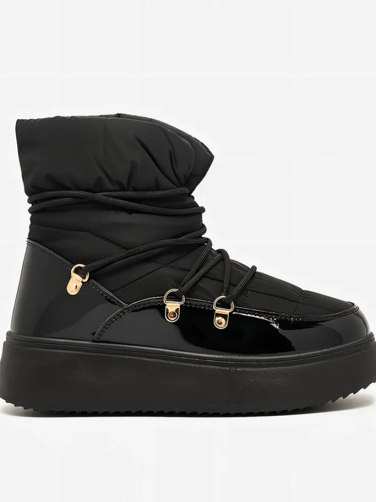 Royalfashion Wsuwane śniegowce damskie w czarnym kolorze Dabenda