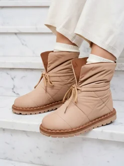 Royalfashion Wsuwane śniegowce damskie w kolorze brązowym Nevonsis