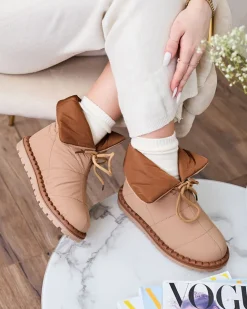 Royalfashion Wsuwane śniegowce damskie w kolorze brązowym Nevonsis