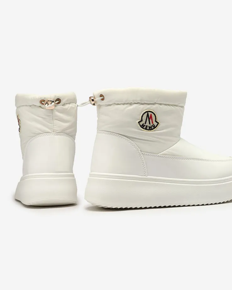 Royalfashion Wsuwane śniegowce damskie w białym kolorze Ademra