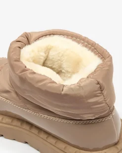 Royalfashion Wsuwane śniegowce damskie w brązowym kolorze Ireda