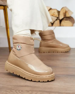 Royalfashion Wsuwane śniegowce damskie w brązowym kolorze Ireda