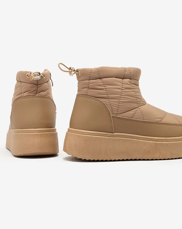 Royalfashion Wsuwane śniegowce damskie w brązowym kolorze Armeda