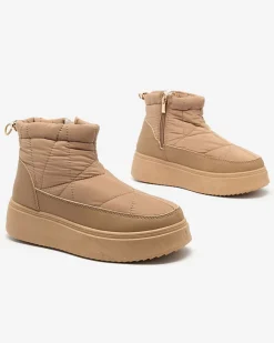 Royalfashion Wsuwane śniegowce damskie w brązowym kolorze Armeda