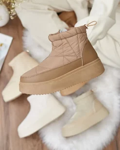 Royalfashion Wsuwane śniegowce damskie w brązowym kolorze Armeda