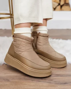 Royalfashion Wsuwane śniegowce damskie w brązowym kolorze Armeda