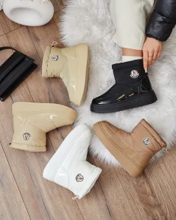 Royalfashion Wsuwane śniegowce damskie w czarnym kolorze Ademra