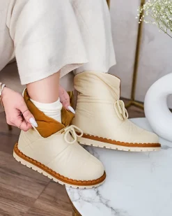 Royalfashion Wsuwane śniegowce damskie w kolorze beżowym Nevonsis