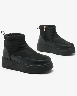 Royalfashion Wsuwane śniegowce damskie w czarnym kolorze Armeda