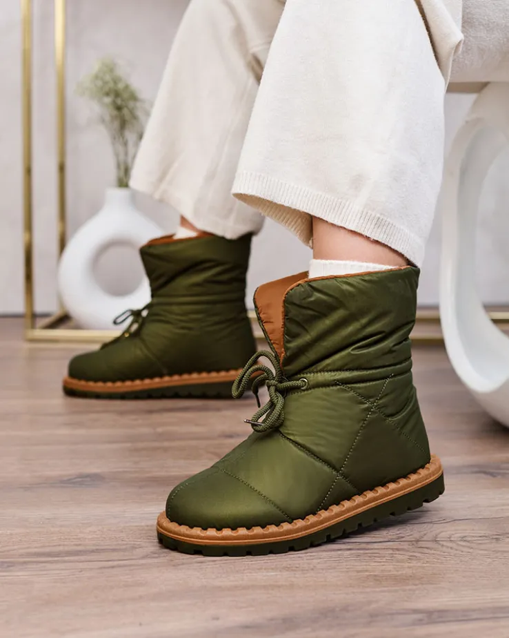 Royalfashion Wsuwane śniegowce damskie w kolorze zielonym Nevonsis