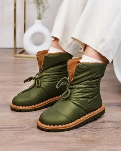 Royalfashion Wsuwane śniegowce damskie w kolorze zielonym Nevonsis