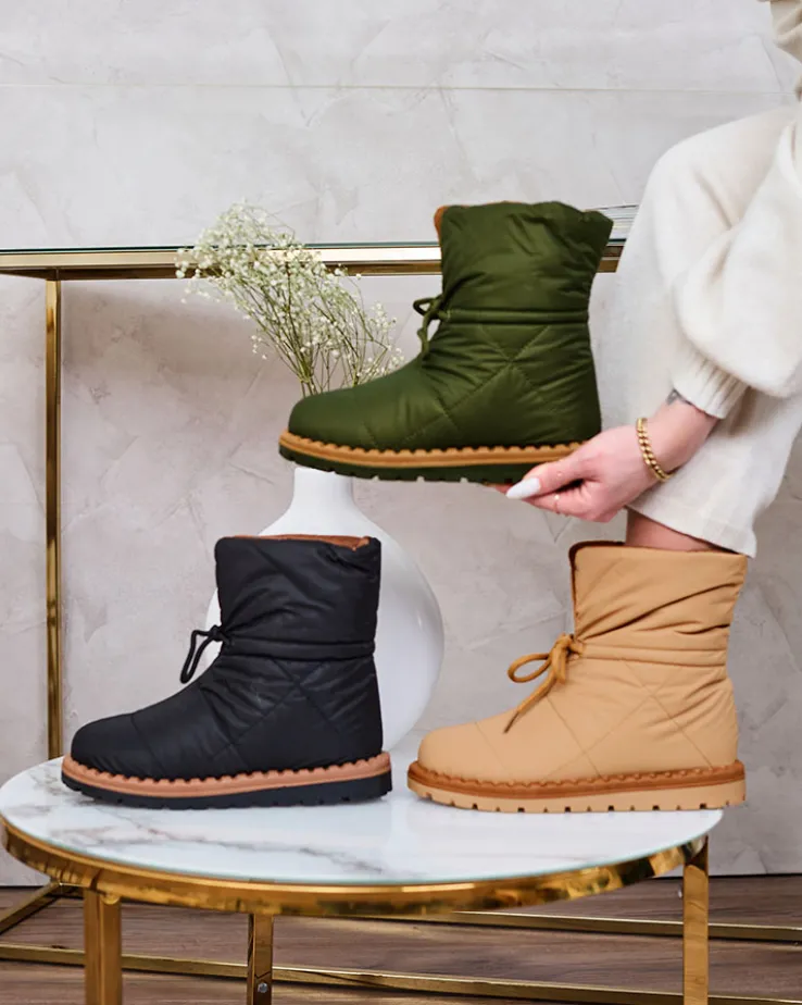 Royalfashion Wsuwane śniegowce damskie w kolorze zielonym Nevonsis