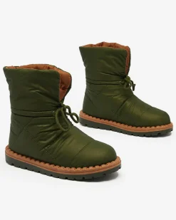 Royalfashion Wsuwane śniegowce damskie w kolorze zielonym Nevonsis