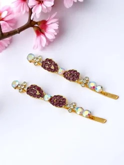 Royalfashion Wsuwki do włosów z cyrkoniami i małymi kokardkami Tiny Bows