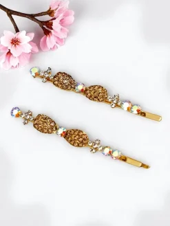 Royalfashion Wsuwki do włosów z cyrkoniami i małymi kokardkami Tiny Bows