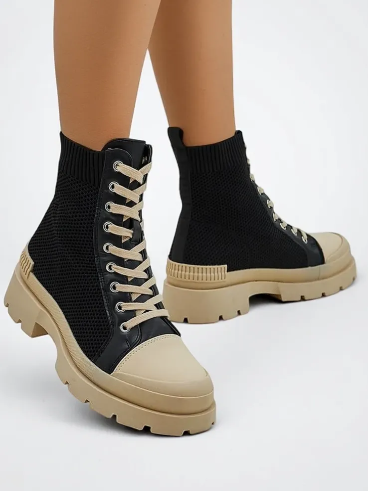 Royalfashion Wysokie trampki damskie na masywnej podeszwie Heyloy