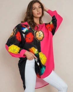 Royalfashion Wzorzysta damska tunika z printem