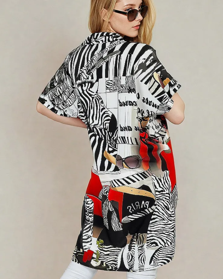 Royalfashion Wzorzysta damska tunika