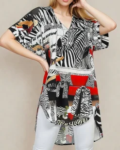 Royalfashion Wzorzysta damska tunika