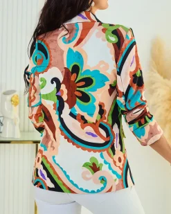 Royalfashion Wzorzysta marynarka damska