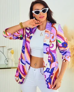 Royalfashion Wzorzysta marynarka damska