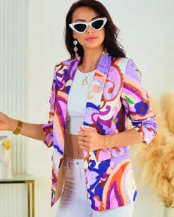 Royalfashion Wzorzysta marynarka damska