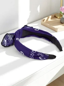 Royalfashion Wzorzysta opaska do włosów z kokardką Mila