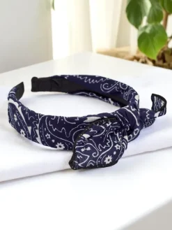 Royalfashion Wzorzysta opaska do włosów z kokardką Mila