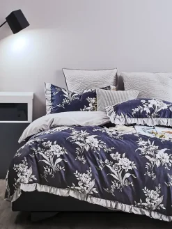 Royalfashion Wzorzysta pościel z falbanką 160x200 komplet 3 CZĘŚCI