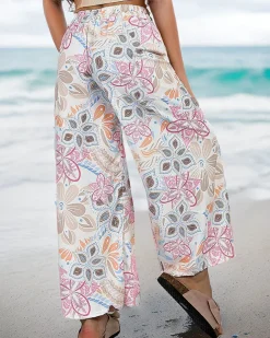 Royalfashion Wzorzyste szerokie spodnie damskie