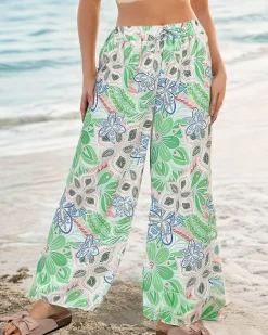 Royalfashion Wzorzyste szerokie spodnie damskie