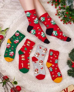 Royalfashion Wzorzyste świąteczne skarpety damskie 5/pak