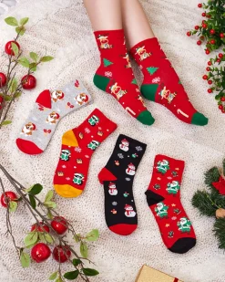 Royalfashion Wzorzyste świąteczne skarpety damskie 5/pak