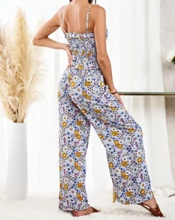 Royalfashion Wzorzysty damski komplet w kolorze niebieskim