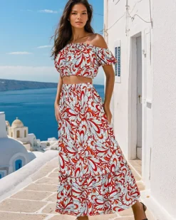 Royalfashion Wzorzysty komplet damski