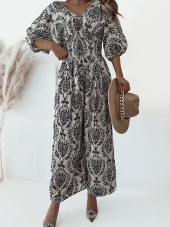 Royalfashion Wzorzysty kombinezon damski