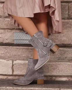 Royalfashion Zdobione botki na obcasie Zerta