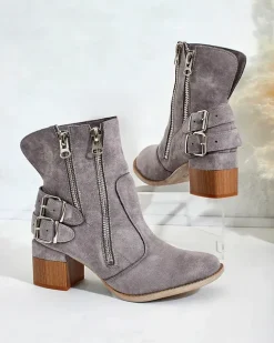 Royalfashion Zdobione botki na obcasie Zerta