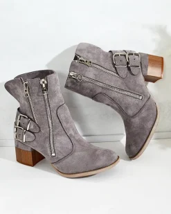 Royalfashion Zdobione botki na obcasie Zerta