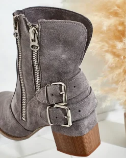 Royalfashion Zdobione botki na obcasie Zerta