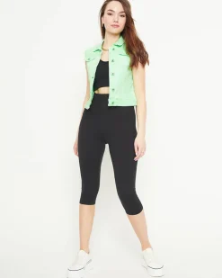 Royalfashion Zielona jeansowa kamizelka damska