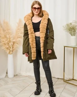 Royalfashion Zielona kurtka zimowa damska PLUS SIZE