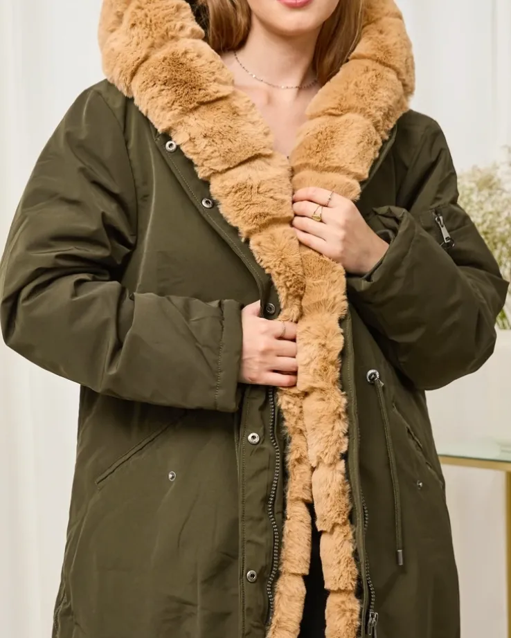 Royalfashion Zielona kurtka zimowa damska PLUS SIZE